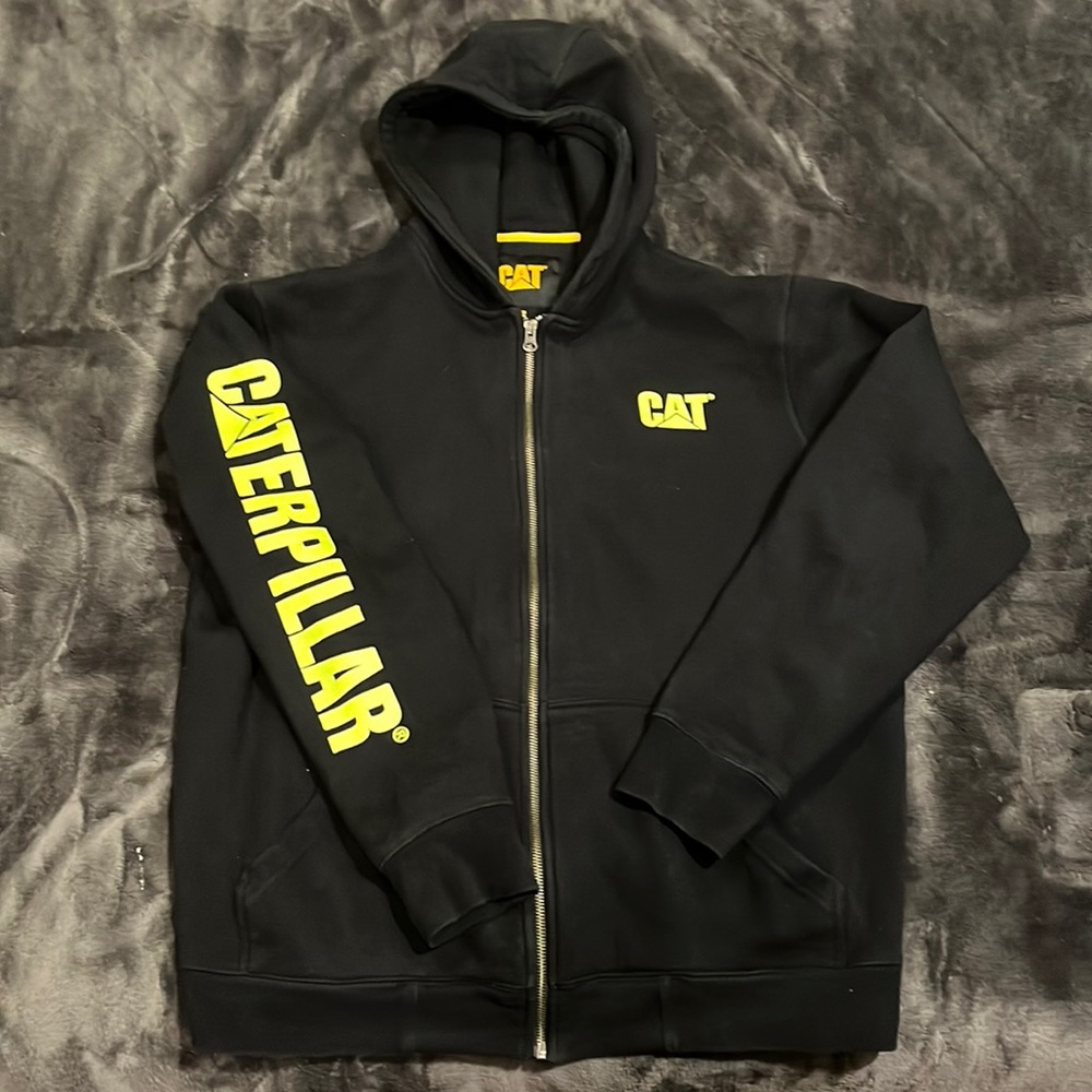 Mens XL Caterpillar Zip Up Hoodie